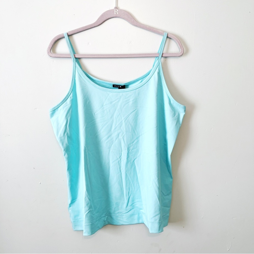 Bylyse Tank Top Teal Light Blue Spaghetti Strap Tank Sz XL NWT